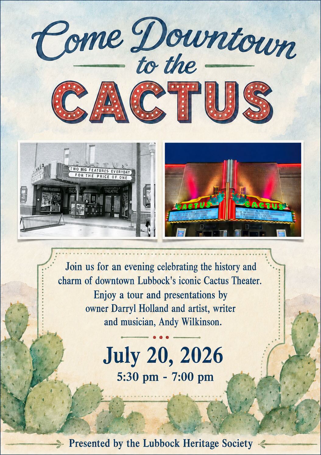 Lubbock Heritage Society Invites Community to Celebrate the Historic Cactus Theater