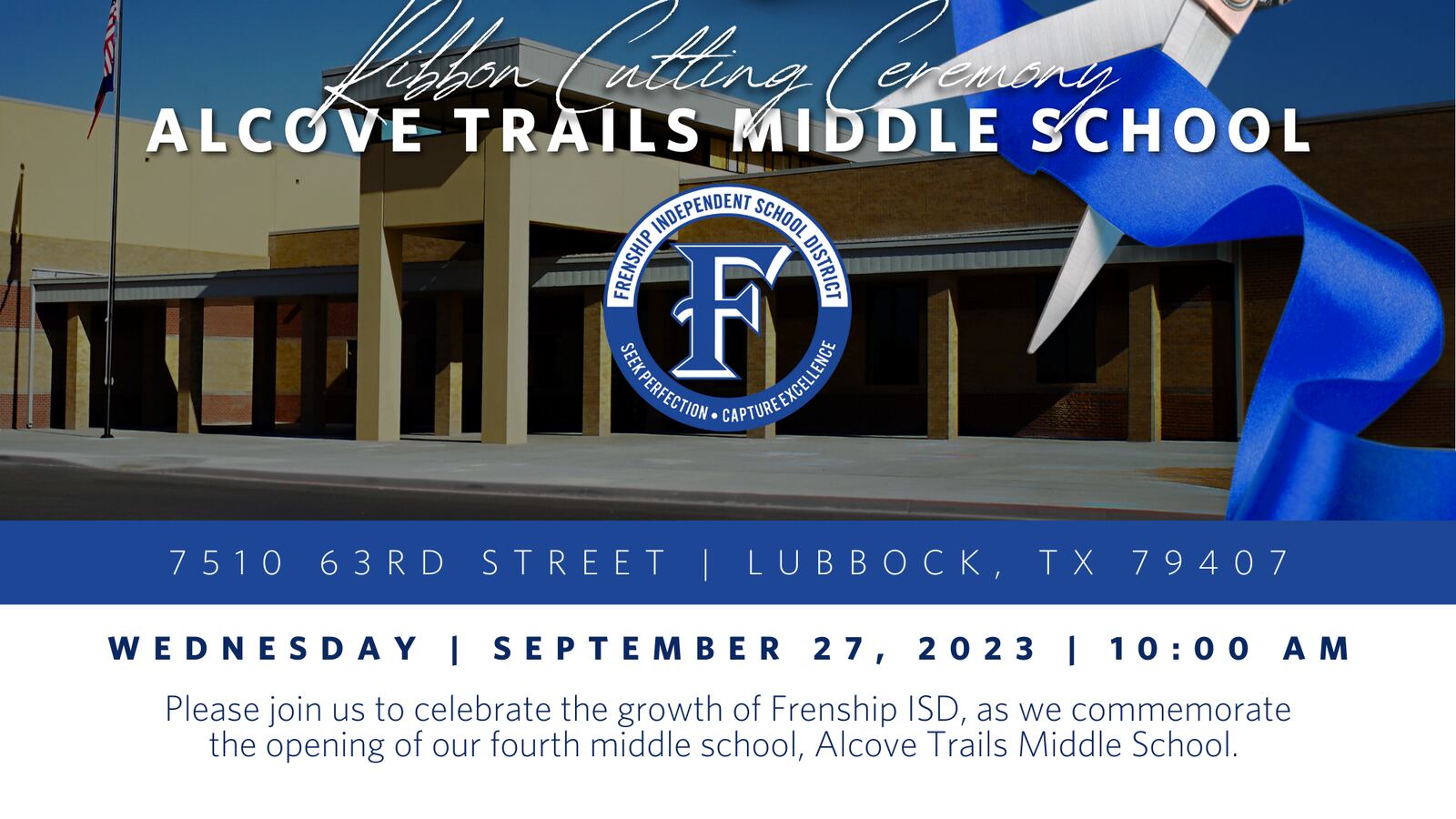 Frenship ISD to host ribbon cutting ceremony for Alcove Trails Middle