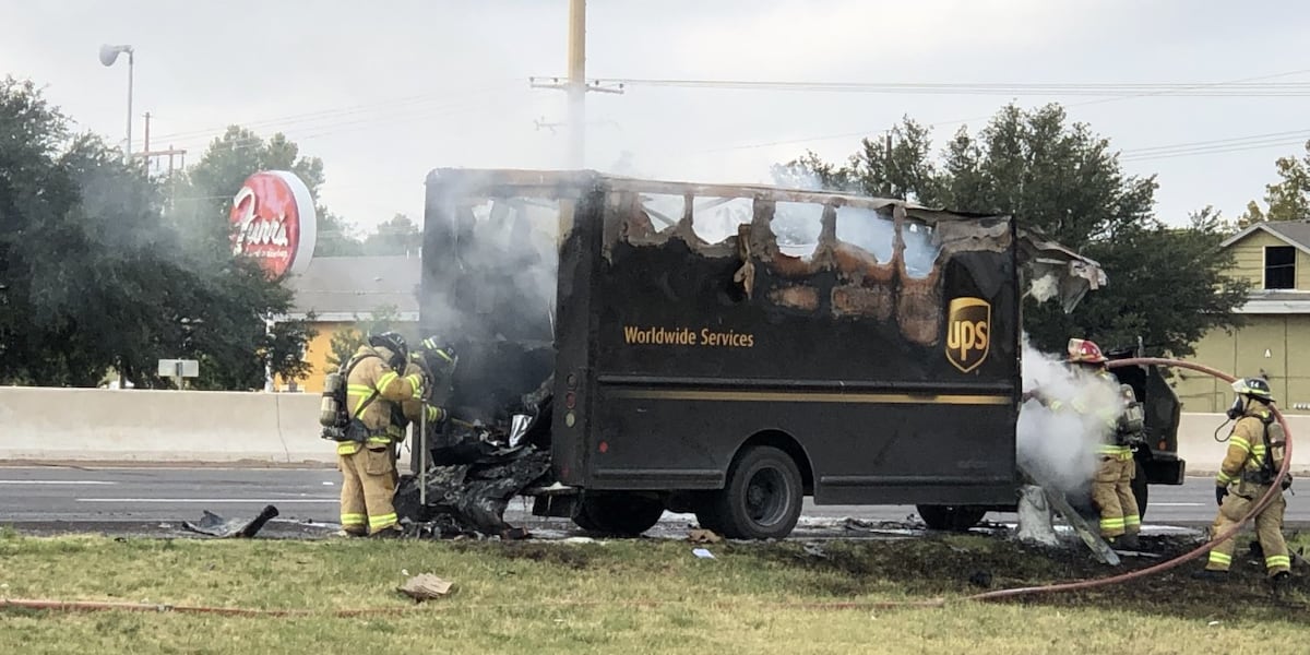 Ups Rack Fire UPS truck fire causes morning traffic backup on South Loop