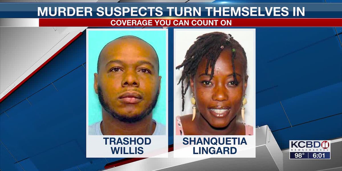 Two murder suspects turn themselves in on Thursday afternoon Suspects wanted in connection with death of 60-year-old man at Lubbock hotel