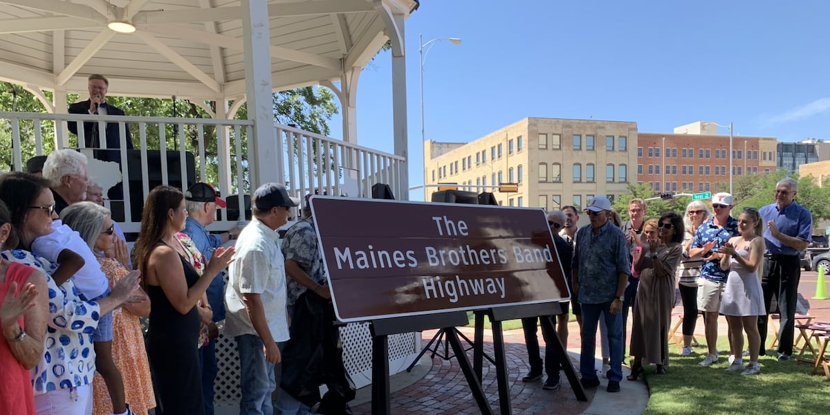 Lubbock County debuts The Maines Brothers Band Highway sign
