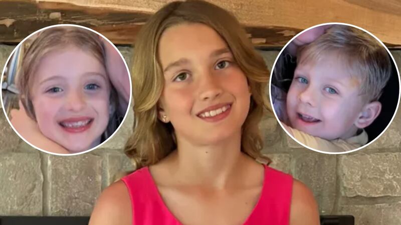 The children were identified as 6-year-old Caleb Oswald (right), 7-year-old Abigail Oswald...