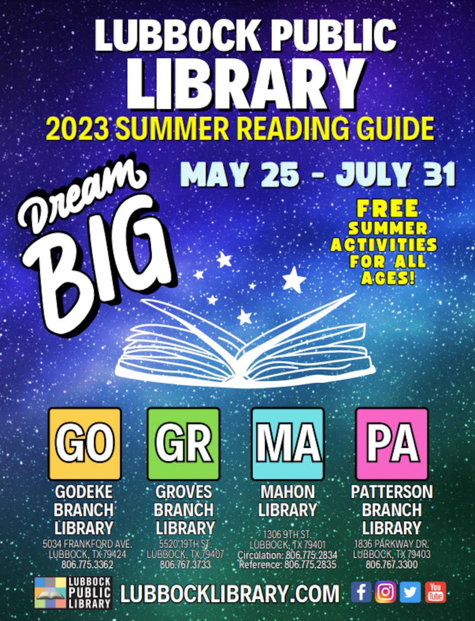 ‘Dream Big’ 2023 Summer Reading Program at Lubbock Public Library