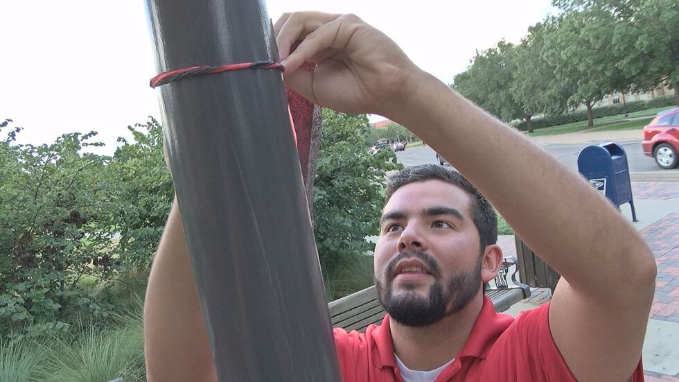 Texas Tech Saddle Tramps decorating campus (source: KCBD)