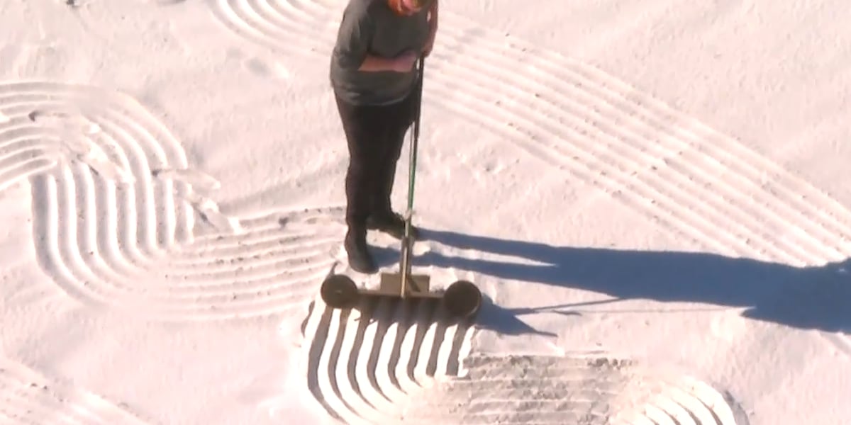 Maintenance worker creates intricate sand murals on Florida beach Charlie Cofield uses homemade rakes to design large-scale artwork before dawn