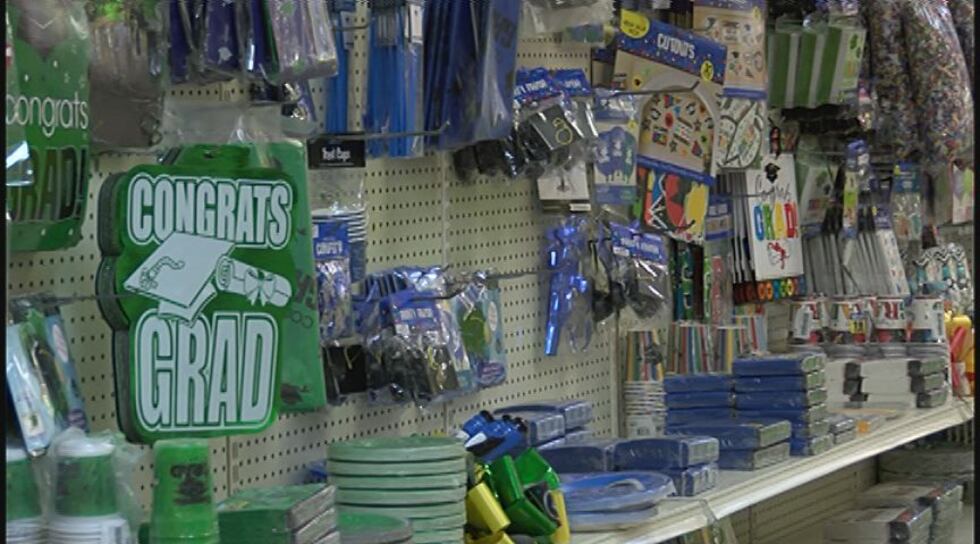 The graduation section at Party Plus