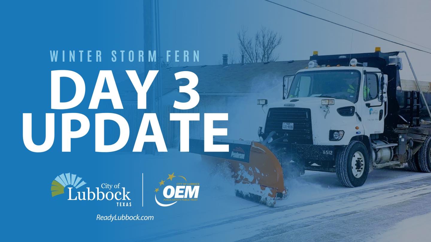 City of Lubbock plowing roads on Day 3 of storm response
